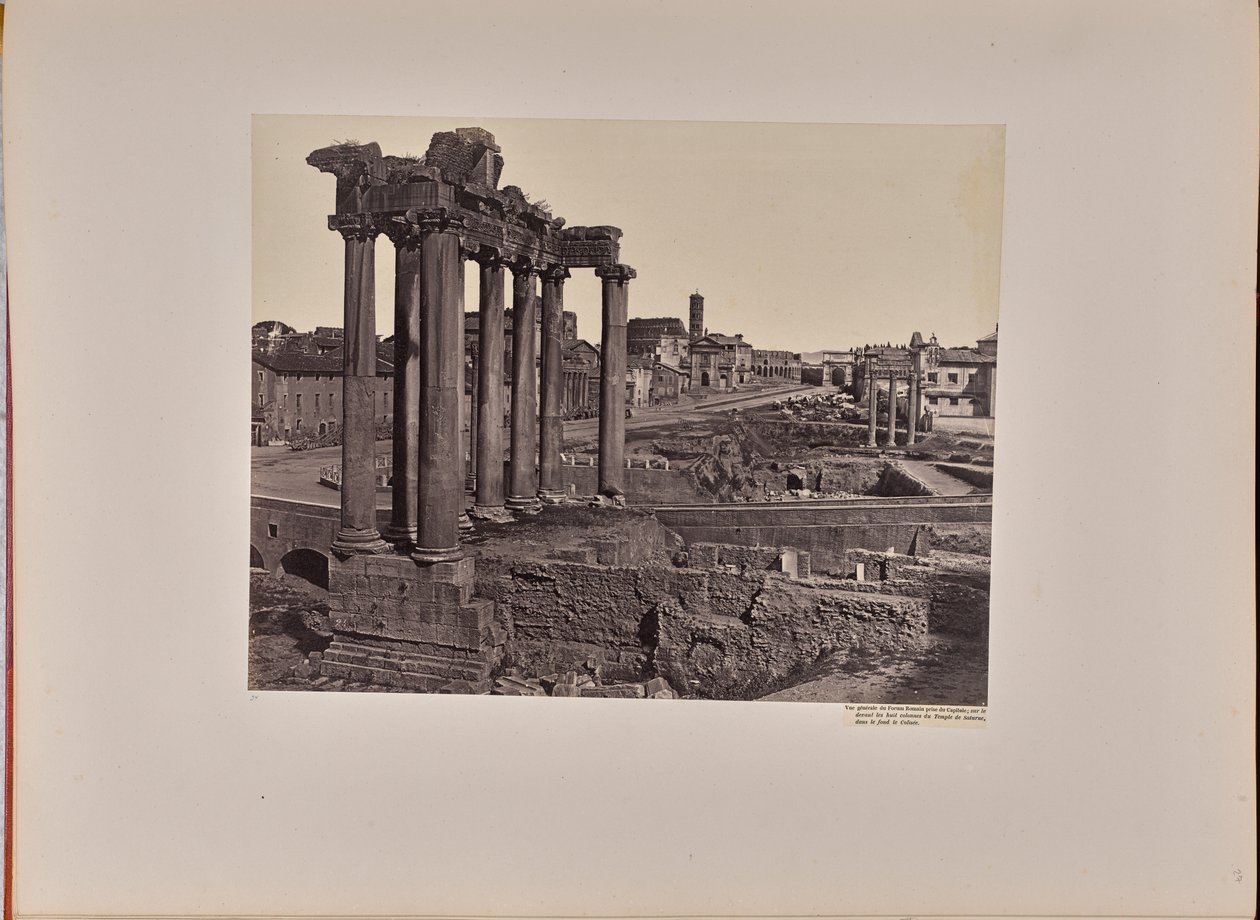 General View of the Roman Forum Taken from the Capitol; in the Foreground the Eight Columns of the Temple of Saturn, in the Background the Colosseum by James Anderson