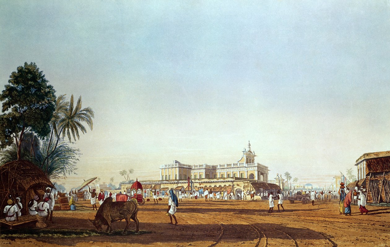 Lall Bazaar and the Portuguese Chapel, Calcutta by James Baillie Fraser