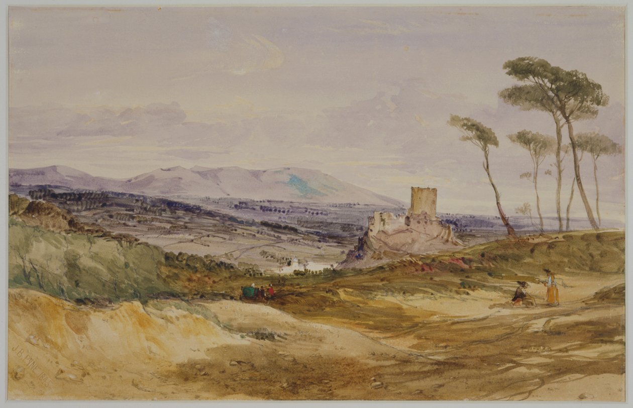 Landscape with Castle and Figures by James Baker Pyne
