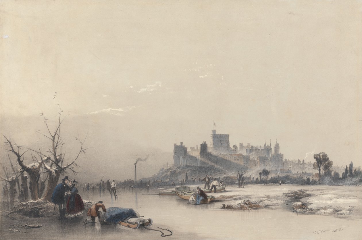 Windsor Castle from the Frozen River during the Great Frost by James Baker Pyne