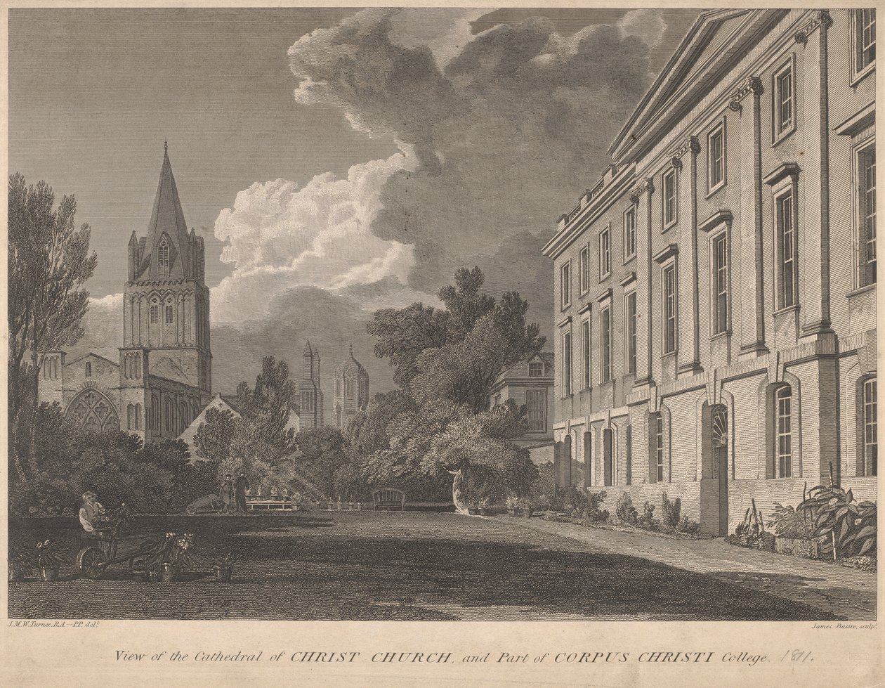 View of the Cathedral of Christ Church and Part of Corpus Christi College by James Basire