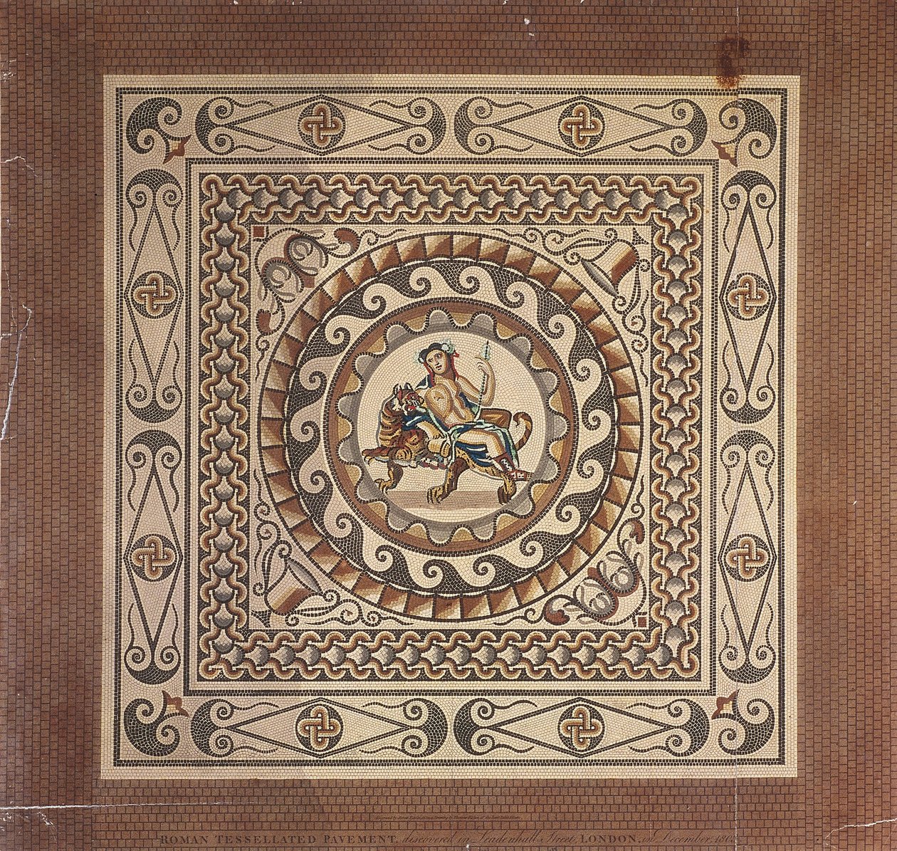 Roman tessellated pavement, discovered in Leadenhall Street, London, 1804 by James Basire II