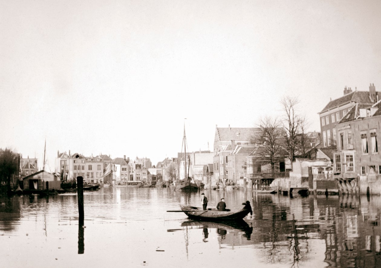 Boat on the canal, Dordrecht, Netherlands, 1898 by James Batkin