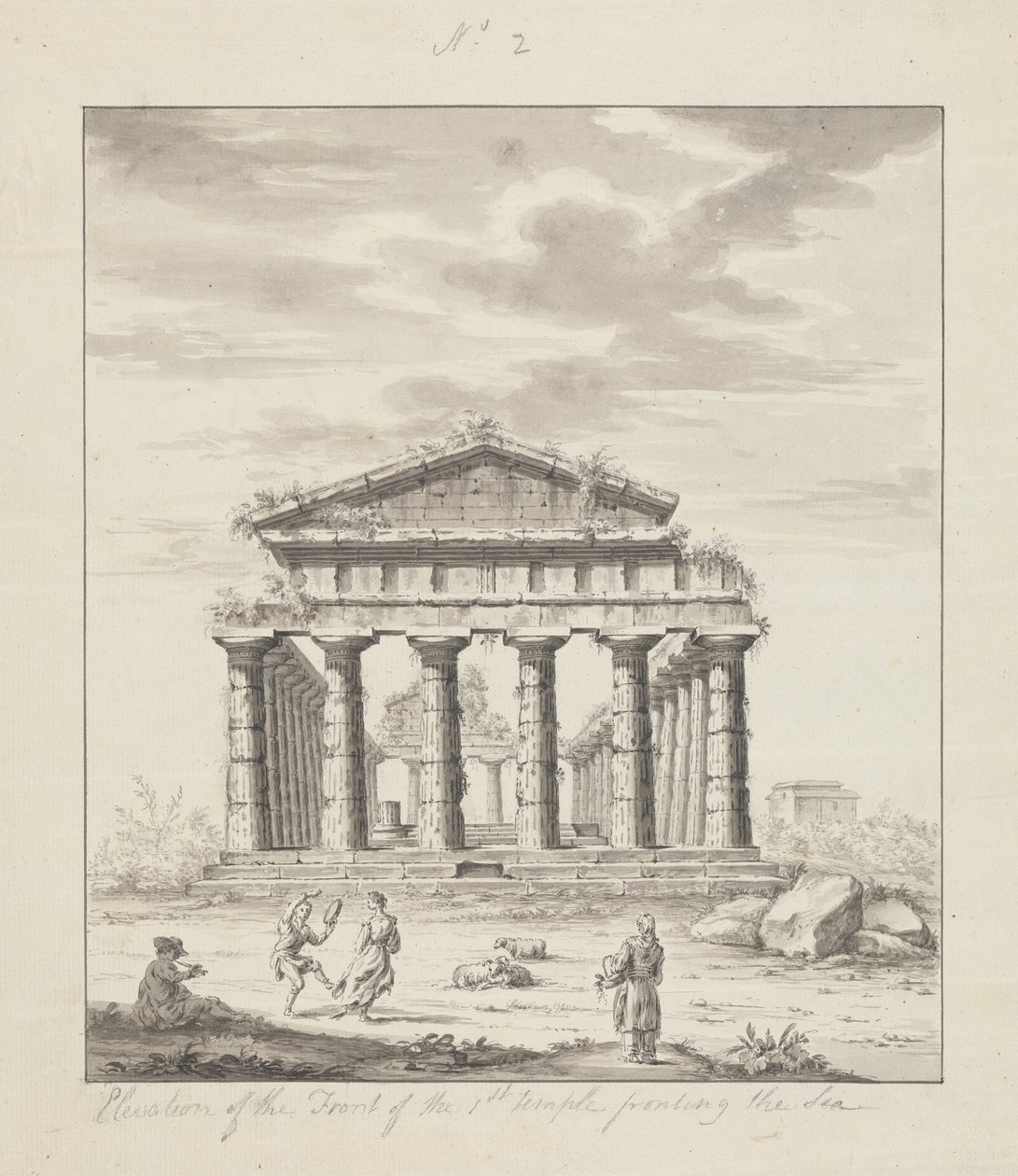 Elevation of the Front of the First Temple Fronting the Sea by James Bruce