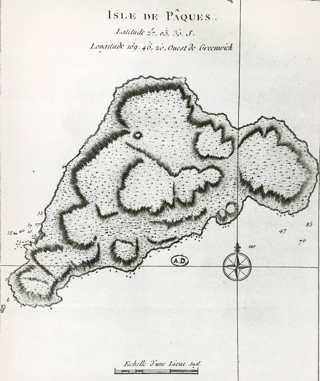 Easter Island, from Travel Atlas by James Cook by James Cook
