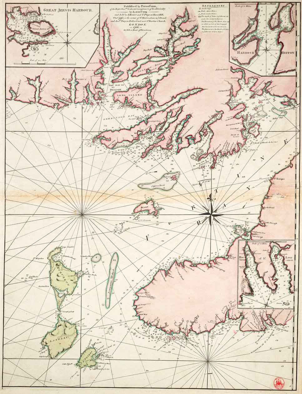 Part of South Coast of Newfoundland Including Fortune Bay by James Cook