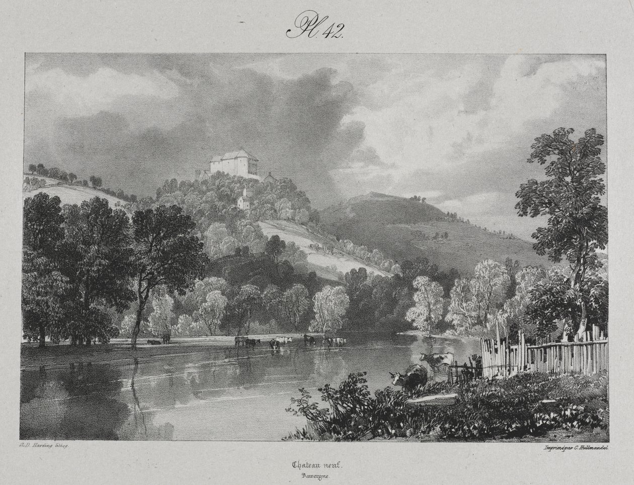 Picturesque and Romantic Travels through Old France. Auvergne: Château Neuf by James Duffield Harding