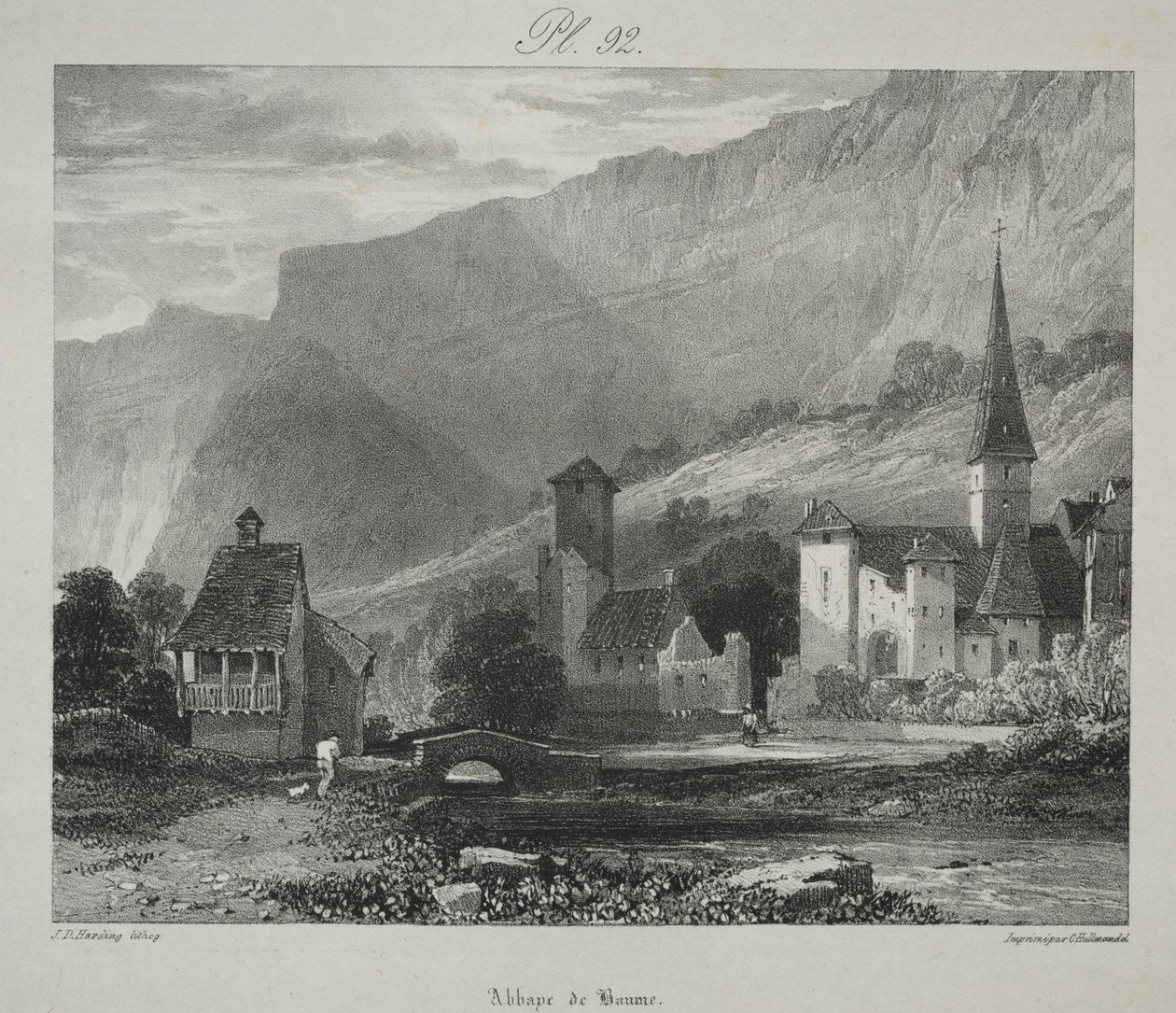 Picturesque and Romantic Voyages in Ancient France. Franche Comté: Abbey of Baume, Baume-les-Messieurs by James Duffield Harding
