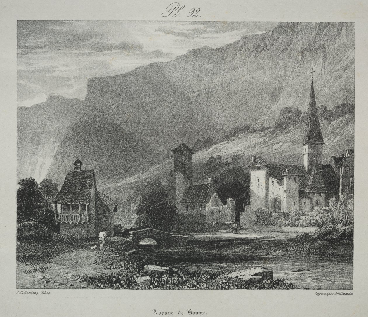 Picturesque and Romantic Voyages in Ancient France. Franche Comté: Abbey of Baume, Baume-les-Messieurs by James Duffield Harding