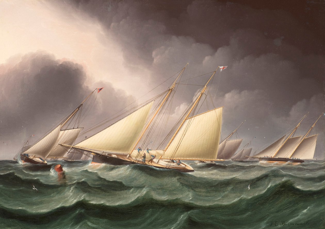 Columbia and Wenonah Rounding Southwest Spit Buoy by James E. Buttersworth