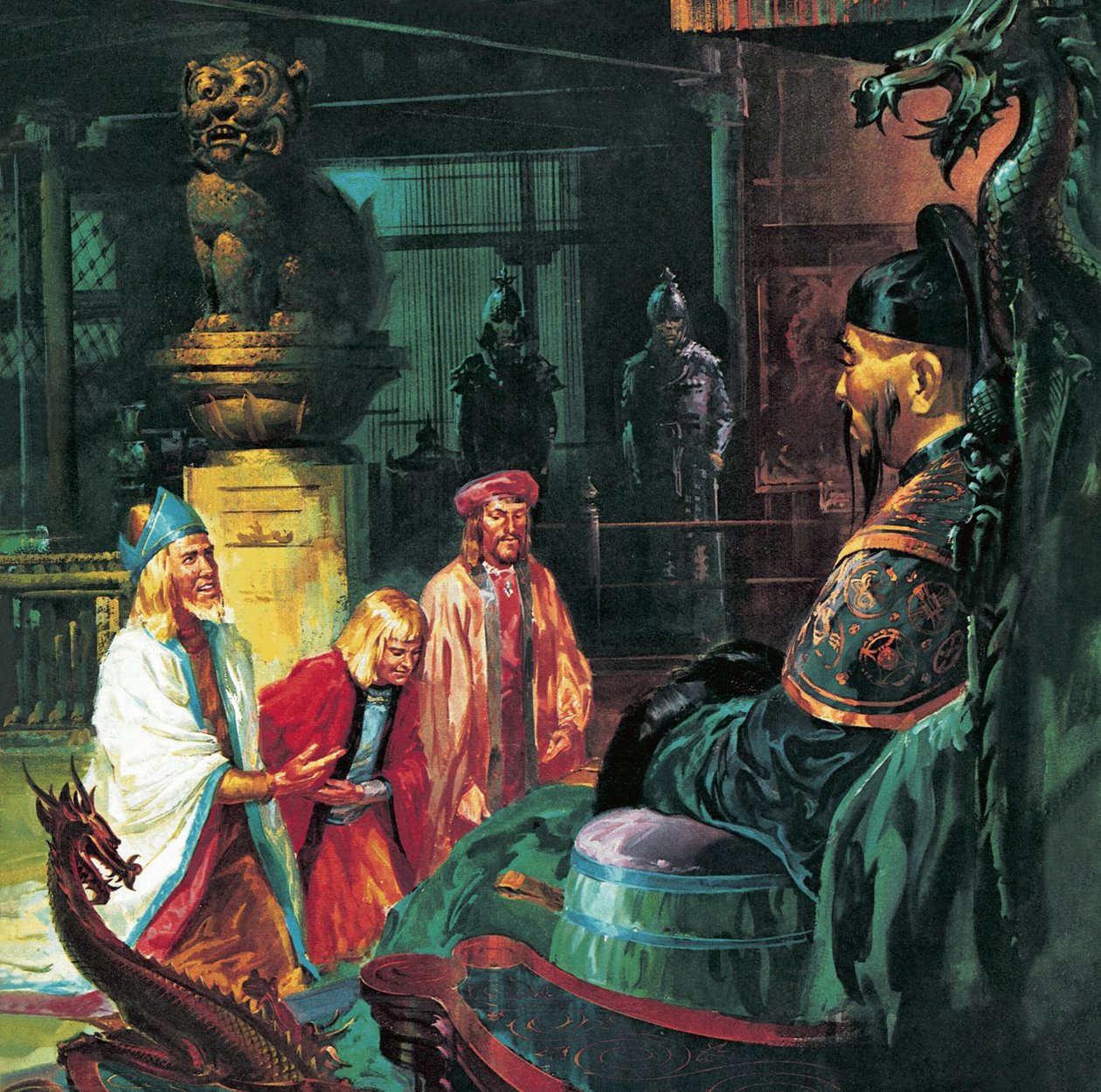 Marco Polo in Front of Kublai Khan, 20th Century by James Edwin McConnell