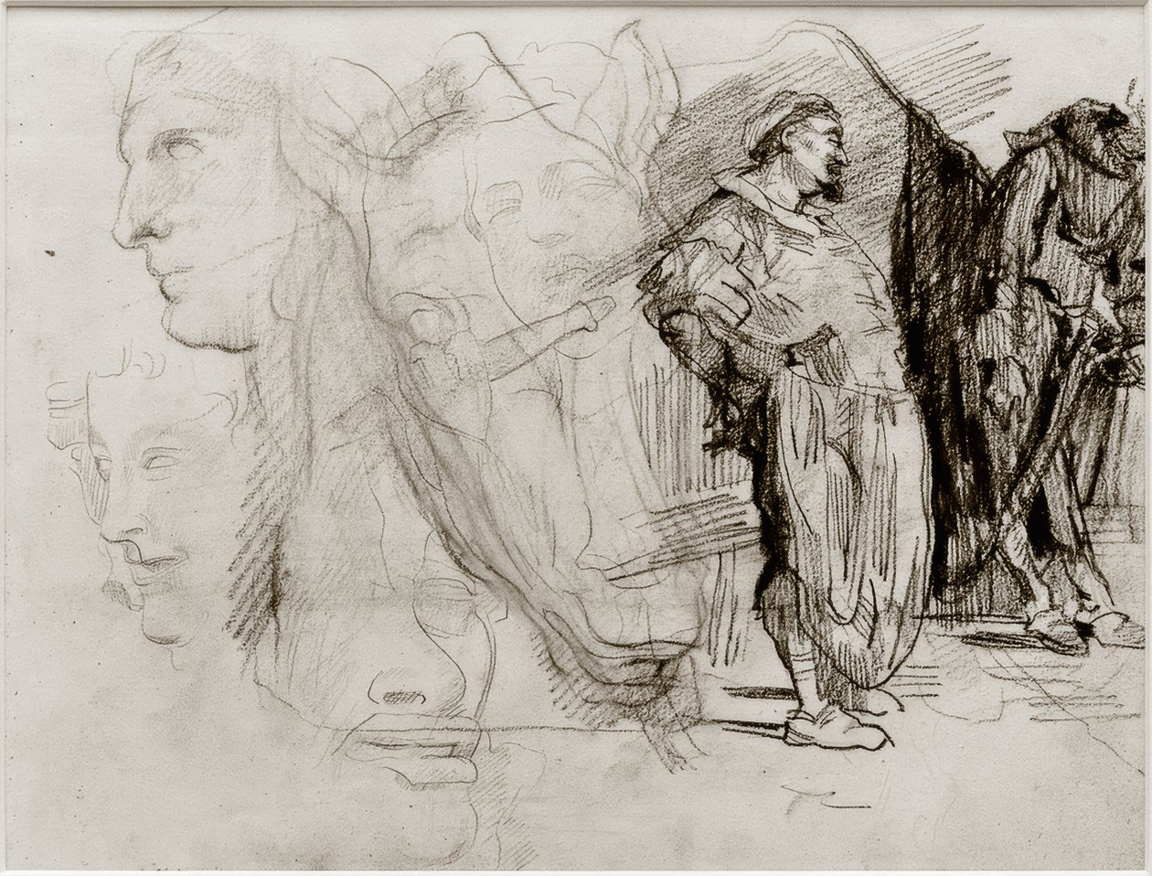 Don Quixote and Horse Head by James Sidney Ensor