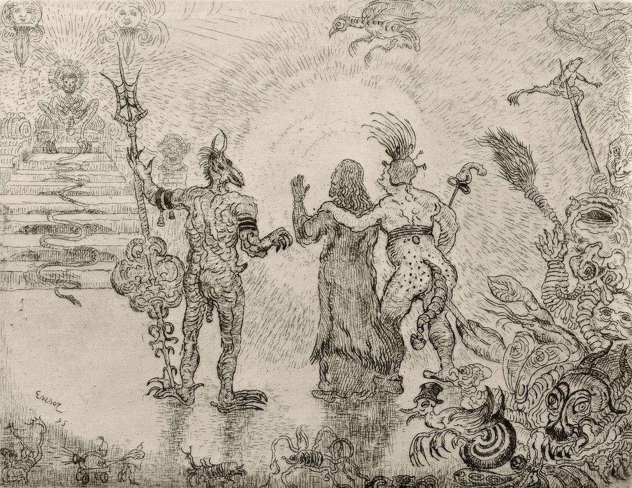 The Devils Dzitts and Hihanox Leading Christ to Hell by James Sidney Ensor