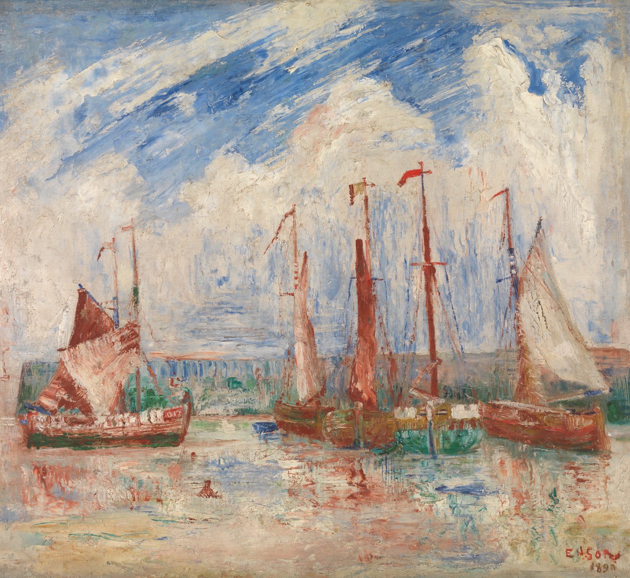 Ostend Harbour, c.1900-04 by James Ensor