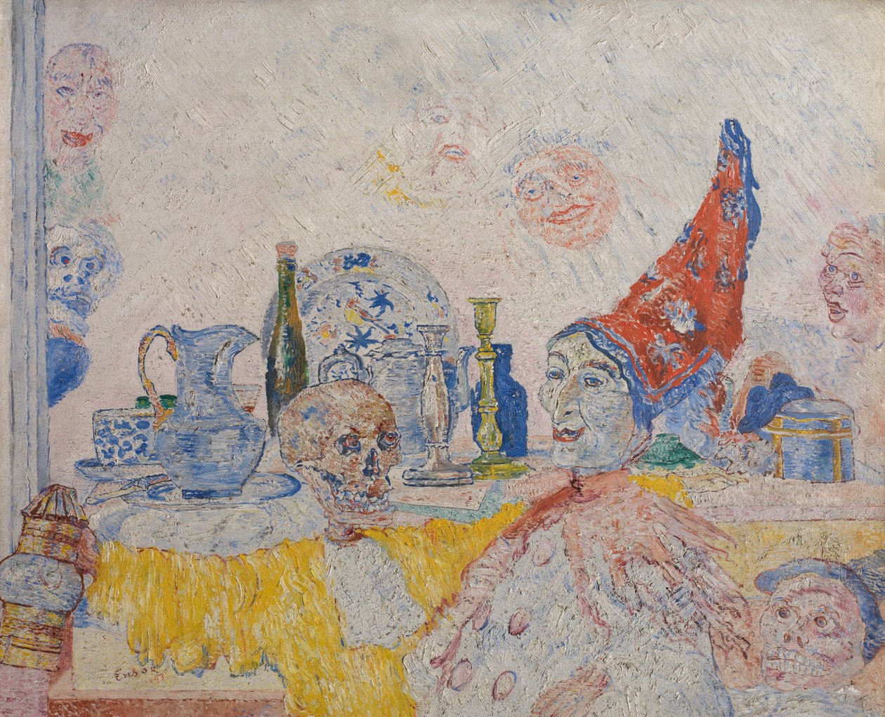 Pierrot as a Skeleton in a Yellow Toga by James Ensor
