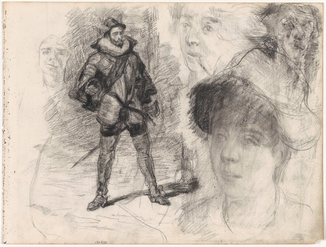 Spanish Soldier and Four Faces by James Ensor