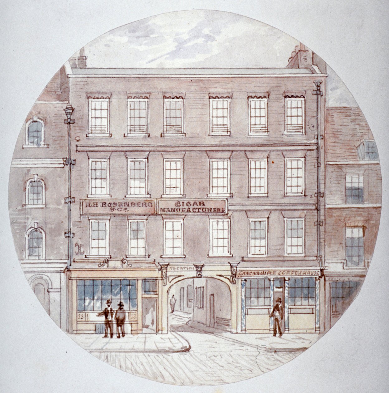22 and 23 Farringdon Street, City of London, c. 1855 by James Findlay