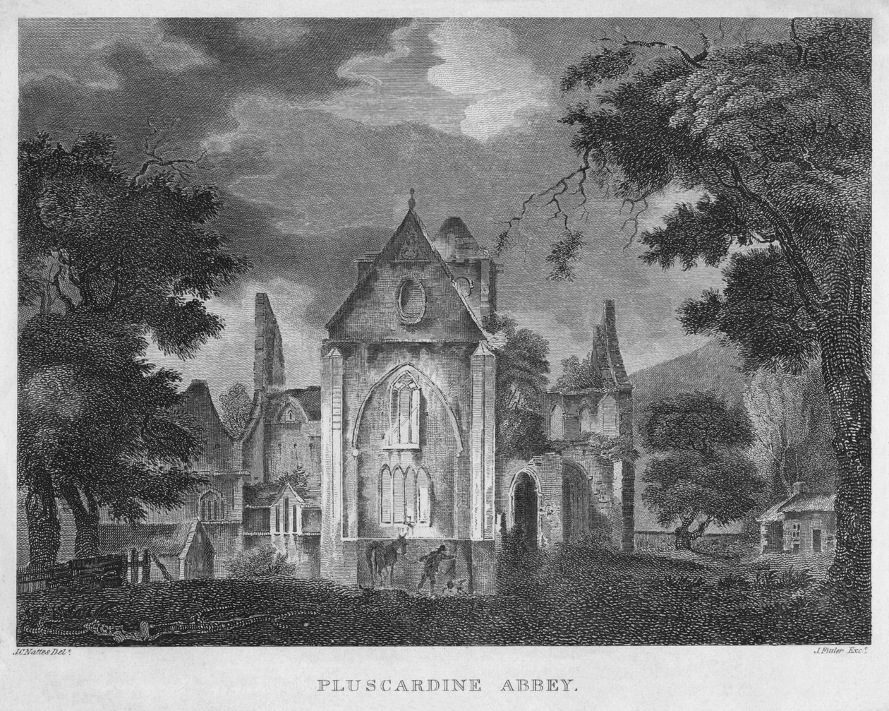 Pluscardine Abbey, 1804 by James Fittler