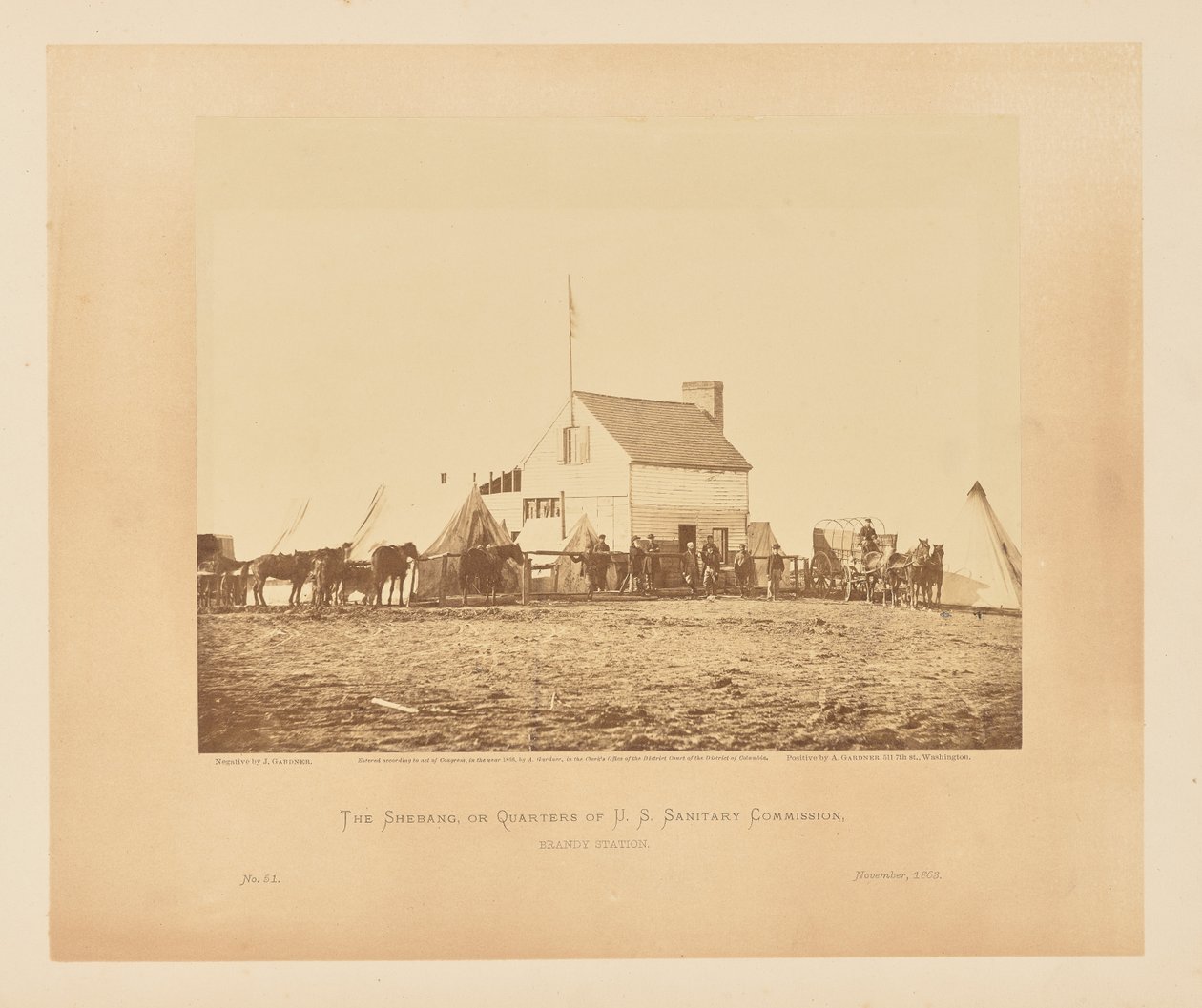 The Shebang, or Quarters of U. S. Sanitary Commission, Brandy Station by James Gardner