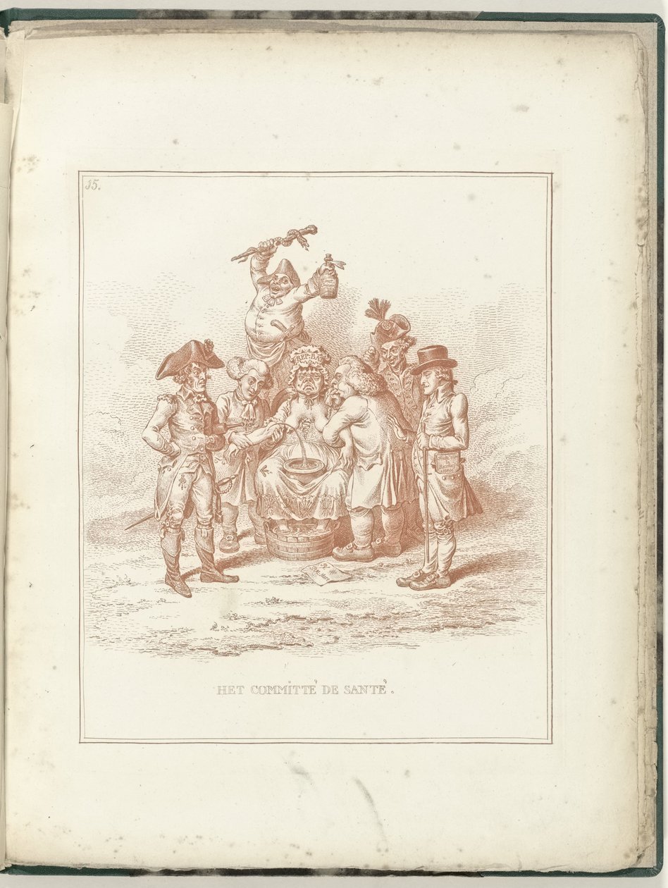 Committee of Health, 1795 Het Comité de Santé (title on object) Hollandia Regenerata (series title) by James Gillray (possibly)