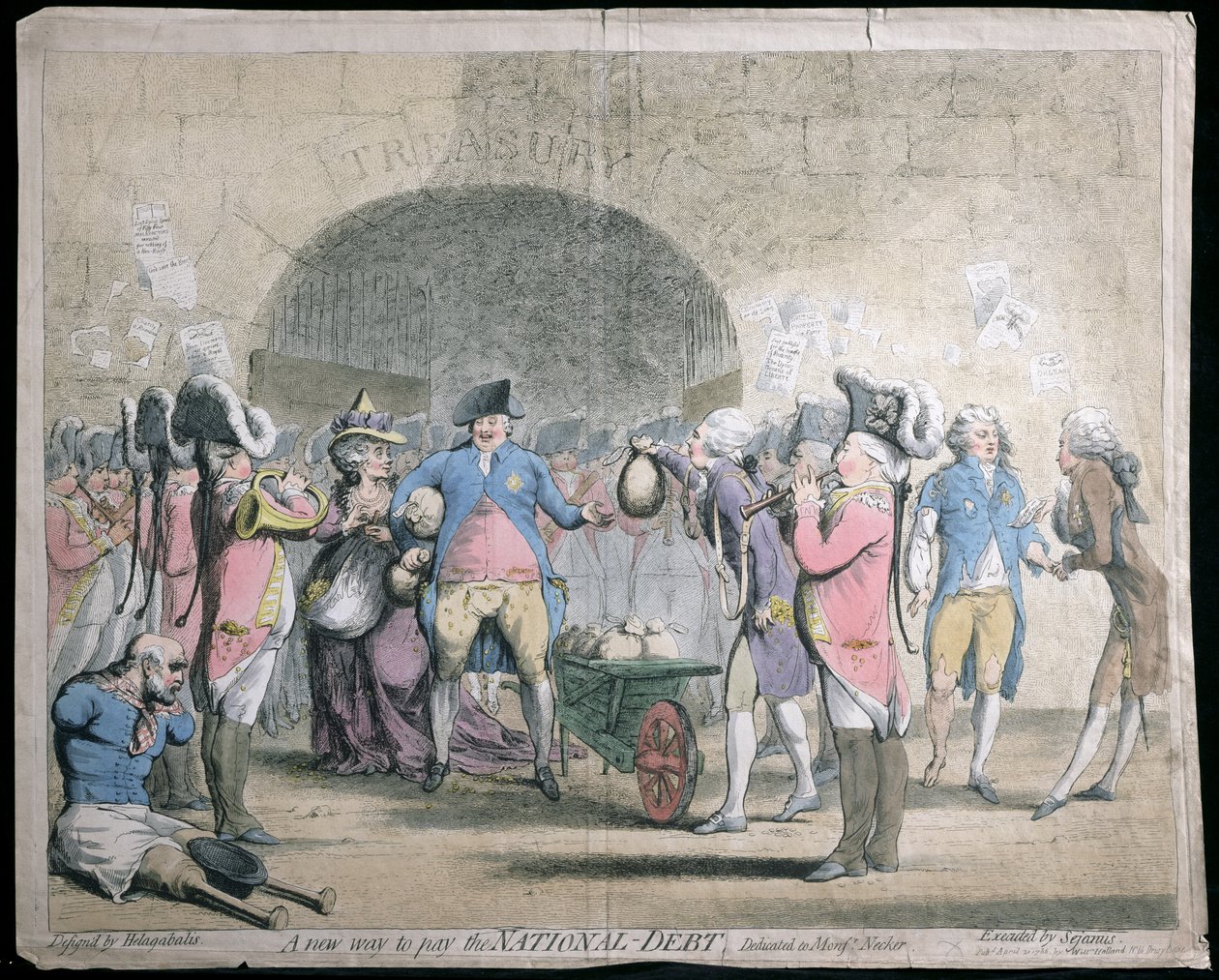 A New Way to Pay the National Debt, published by W. Holland in 1786 by James Gillray