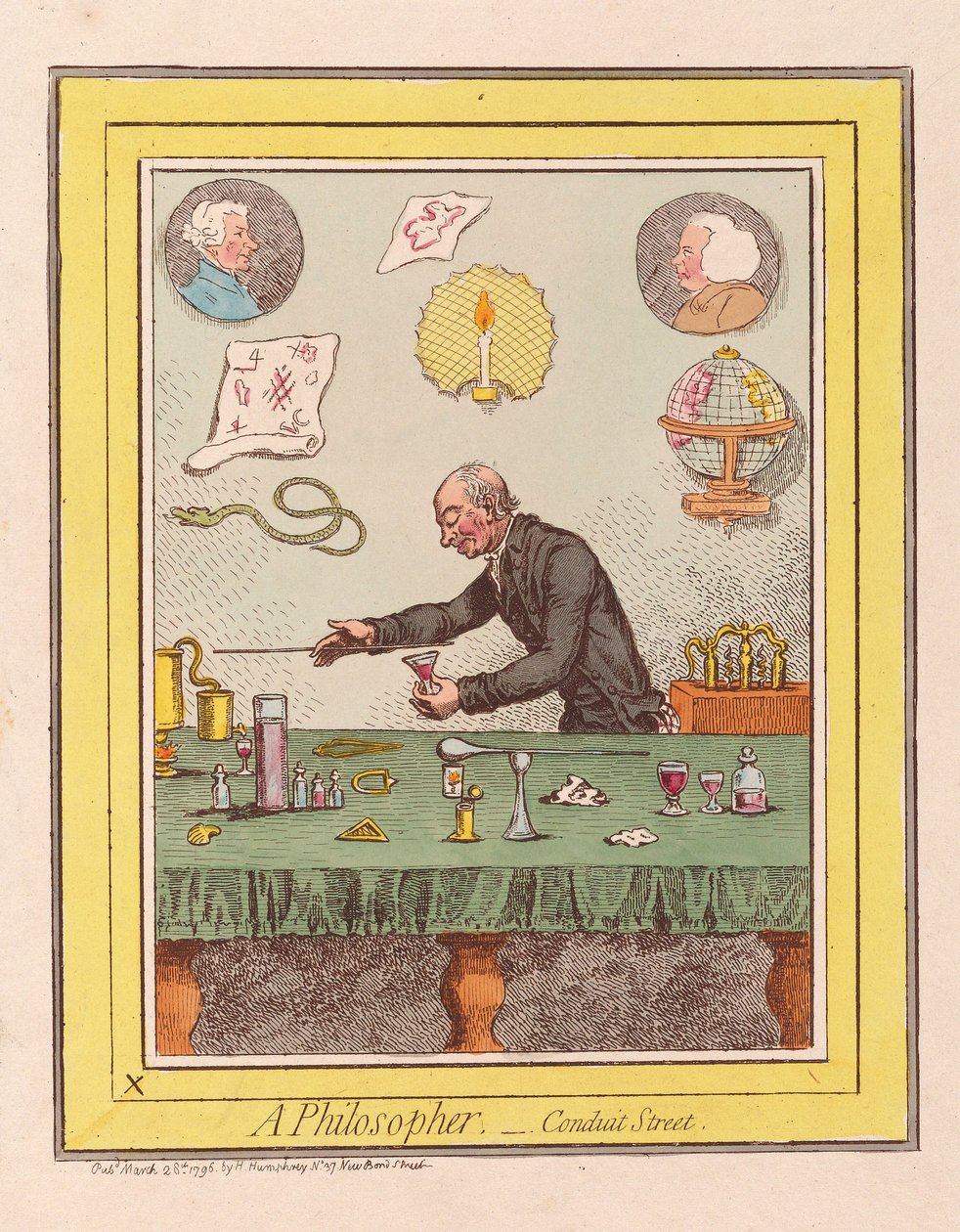 A Philosopher: Conduit Street, pub. 1796 by James Gillray