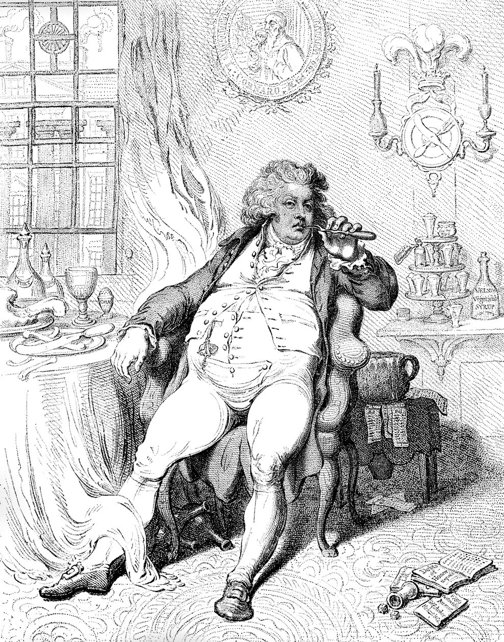 A Voluptuary Under the Horrors of Digestion by James Gillray