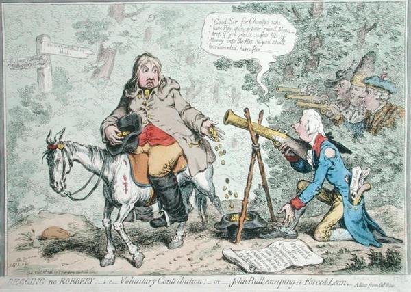 Begging No Robbery: i.e. Voluntary Contribution, or John Bull Escaping a Forced Loan by James Gillray