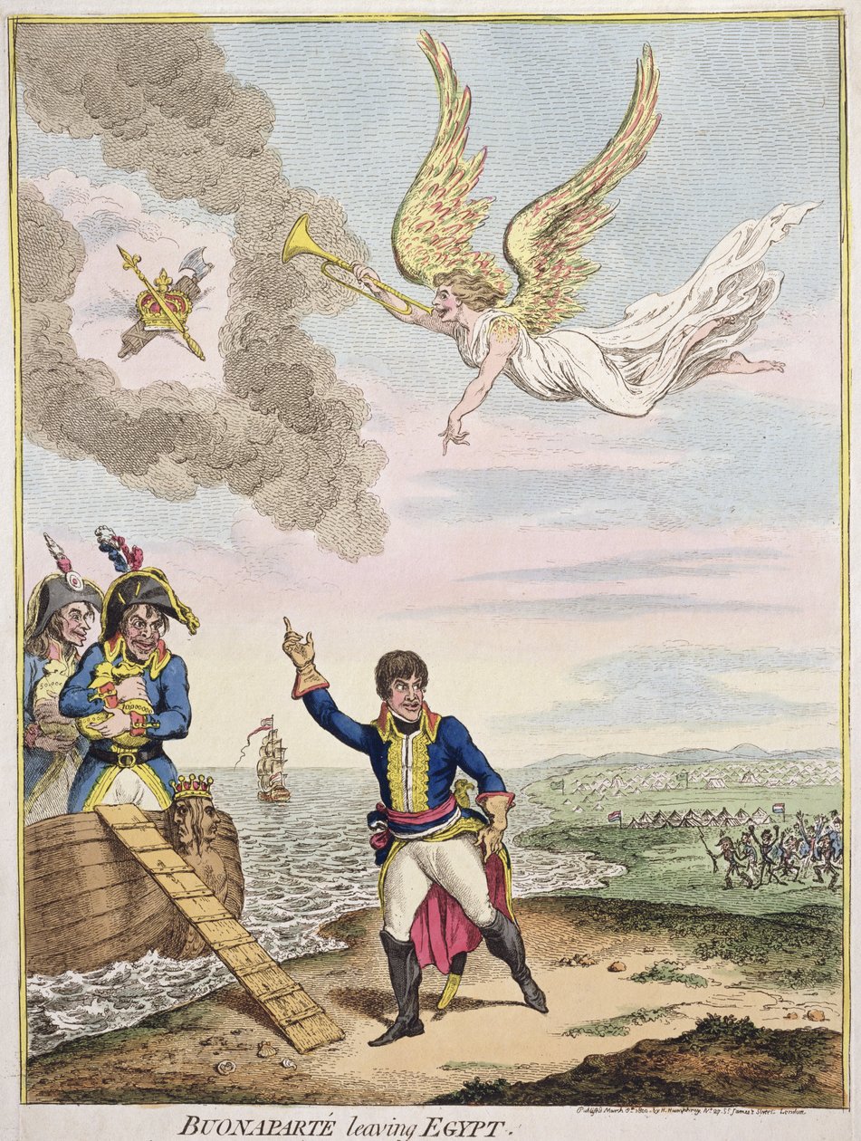 Buonaparte Leaving Egypt, Published by Hannah Humphrey in 1800 by James Gillray