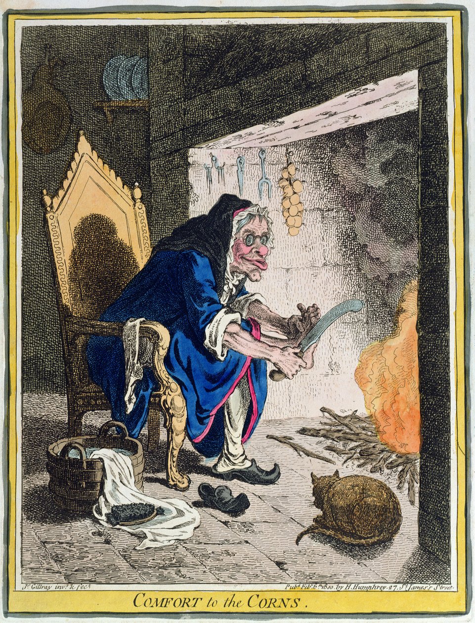 Comfort to the Corns, published by Hannah Humphrey in 1800 by James Gillray