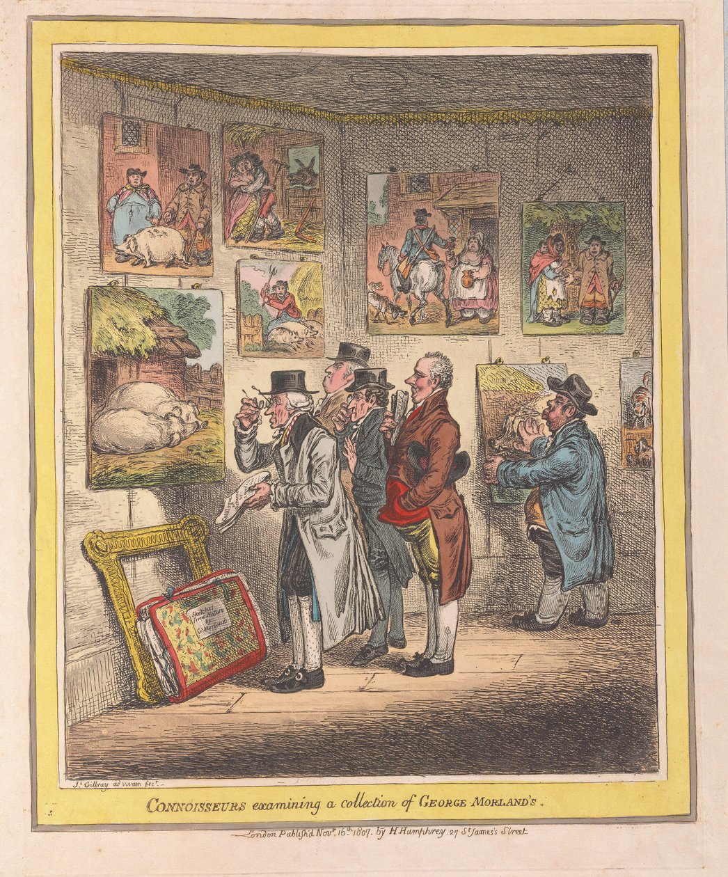 Connoisseurs Examining a Collection of George Morlands by James Gillray