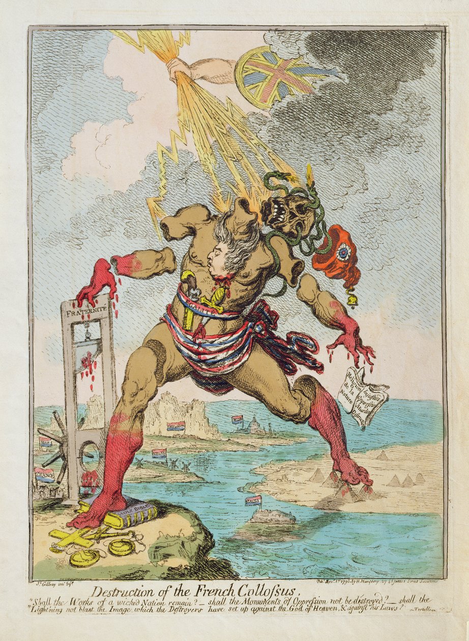 Destruction of the French Colossus by James Gillray