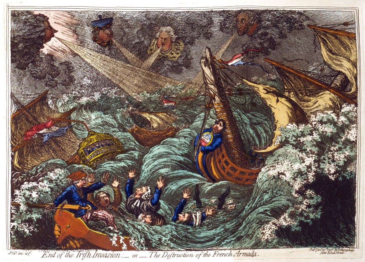 End of the Irish Invasion - or - The Destruction of the French Armada by James Gillray