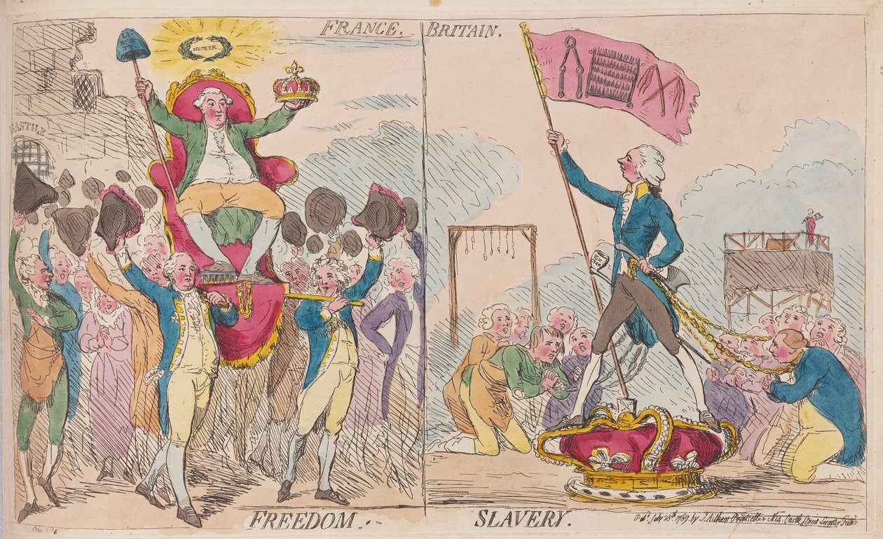 France Freedom, Britain Slavery, pub. 1789 by James Gillray
