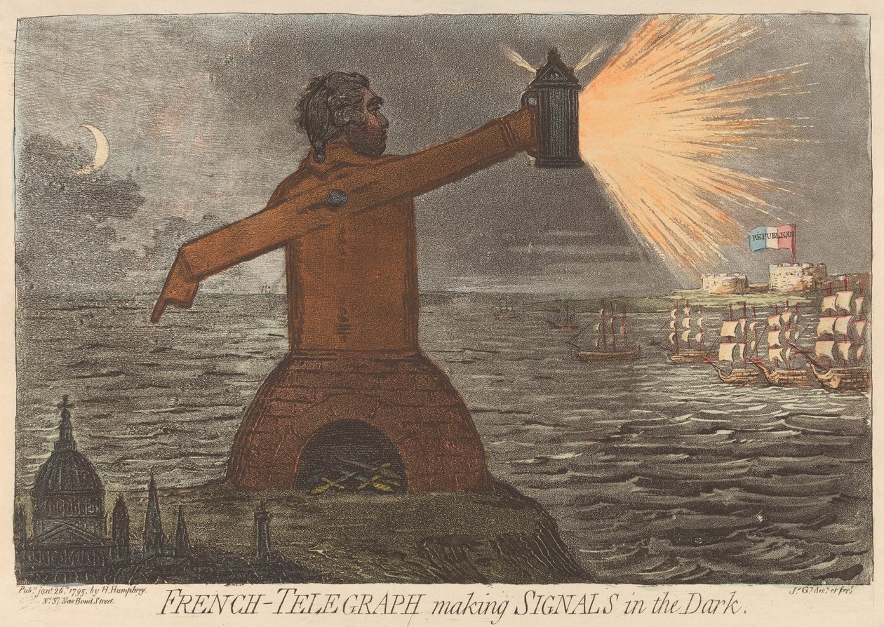 Telegraph Making Signals in the Dark by James Gillray