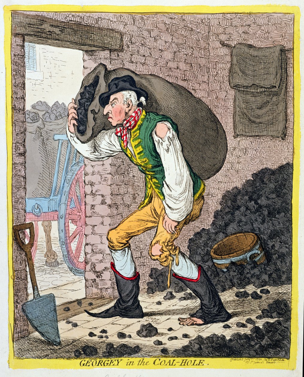 Georgey in the Coal-Hole, published by Hannah Humphrey in 1801