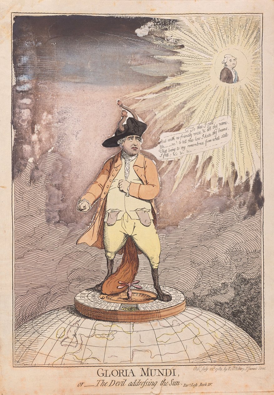 Gloria Mundi, or The Devil addressing the Sun, pub. 1782 by James Gillray