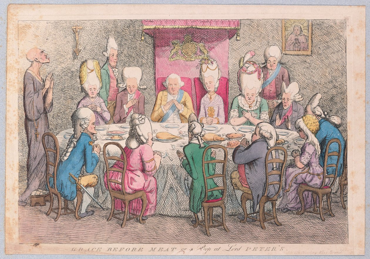 Grace before Meat or a Peep at Lord Peters, pub. 1779 by James Gillray