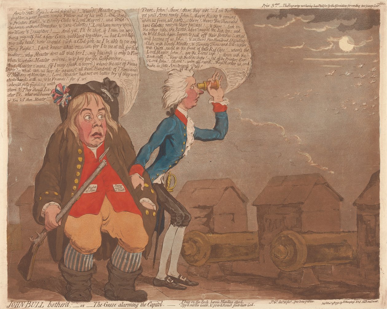 John Bull Bothered; or The Geese Alarming the Capitol by James Gillray