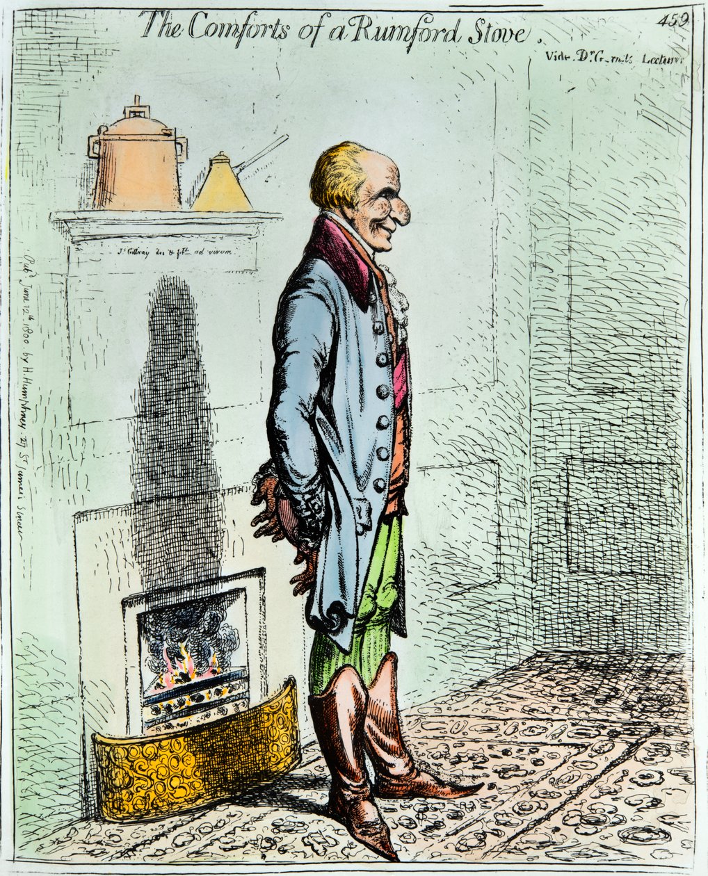 The Comfort of Rumford Stoves by James Gillray