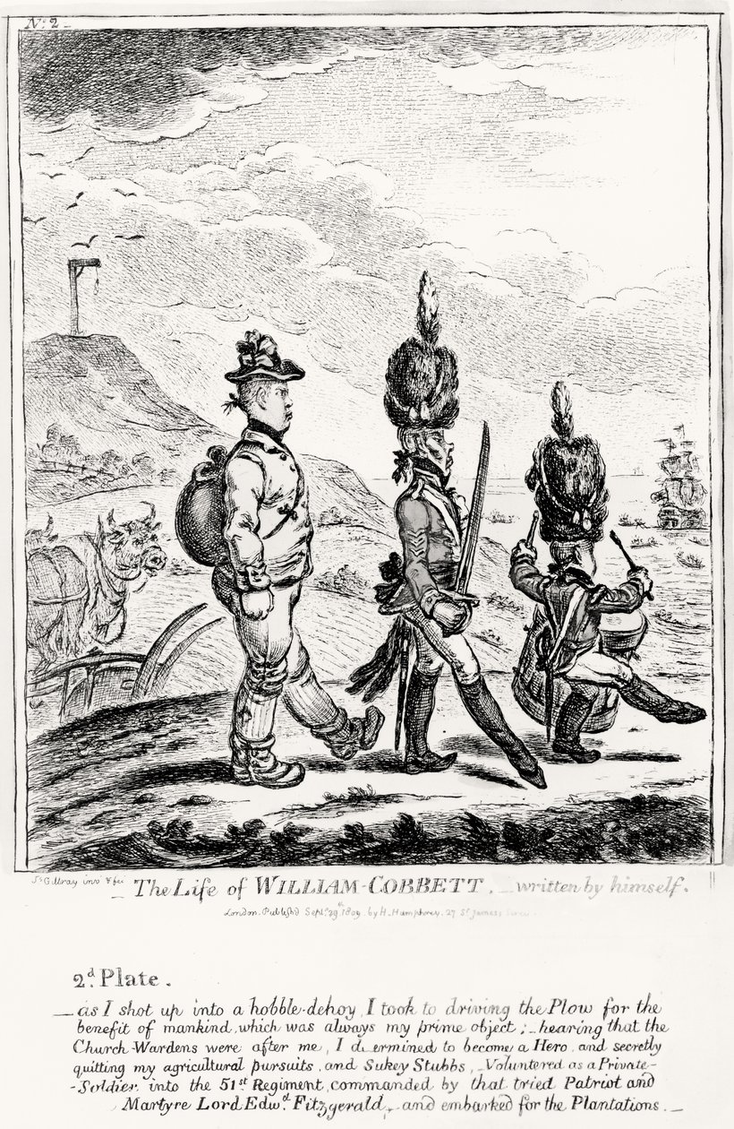 Plate 2, from The Life of William Cobbett, written by himself, pub. by H. Humphrey by James Gillray