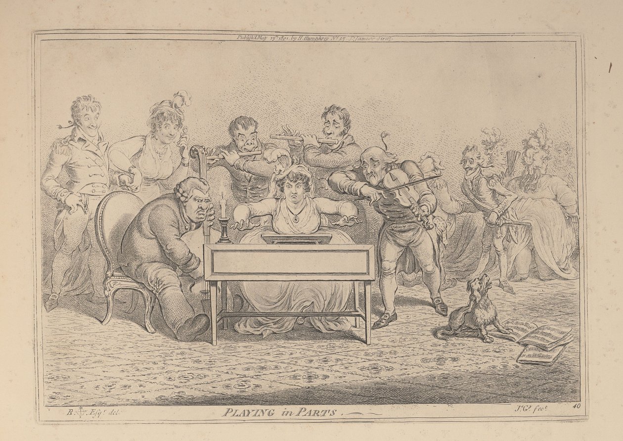Playing in Parts by James Gillray