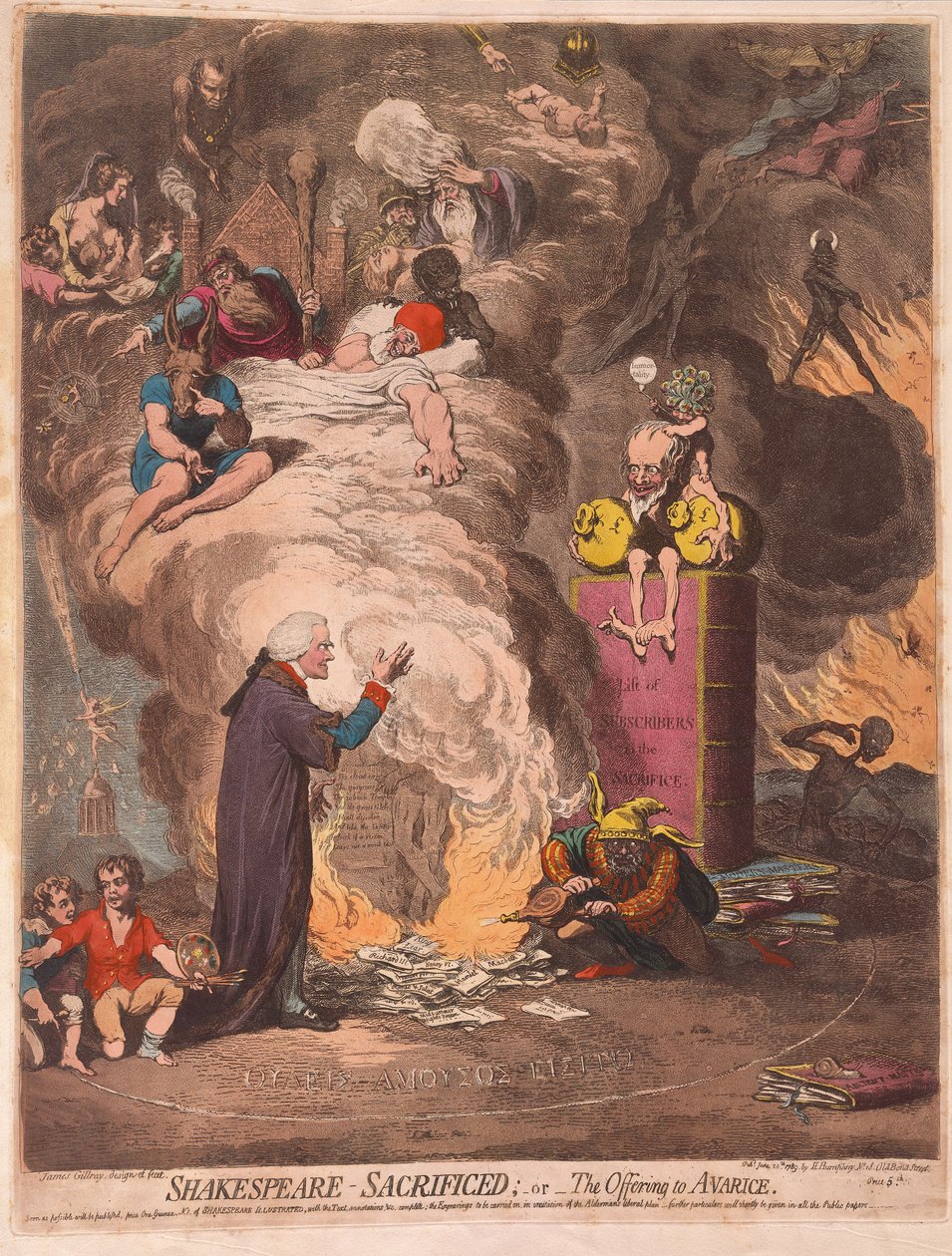 Shakespeare Sacrificed or the Offering of Avarice by James Gillray