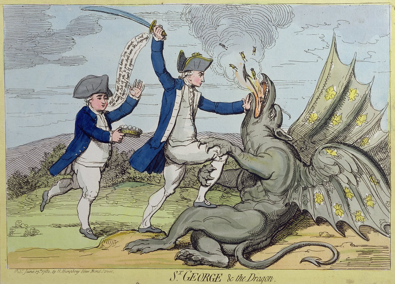 St. George and the Dragon, published by Hannah Humphrey in 1782 by James Gillray