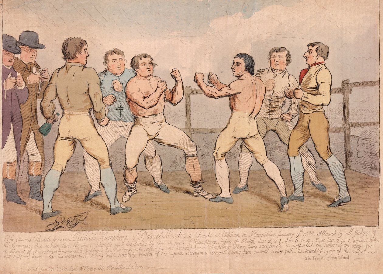 The Famous Battle Between Richard Humphreys and Daniel Mendoza, January 9th 1788 by James Gillray