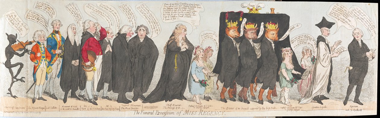 The Funeral Procession of Miss Regency by James Gillray