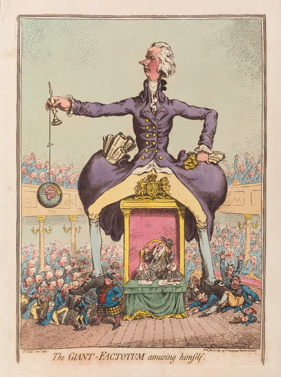 The Giant Factotum amusing himself by James Gillray
