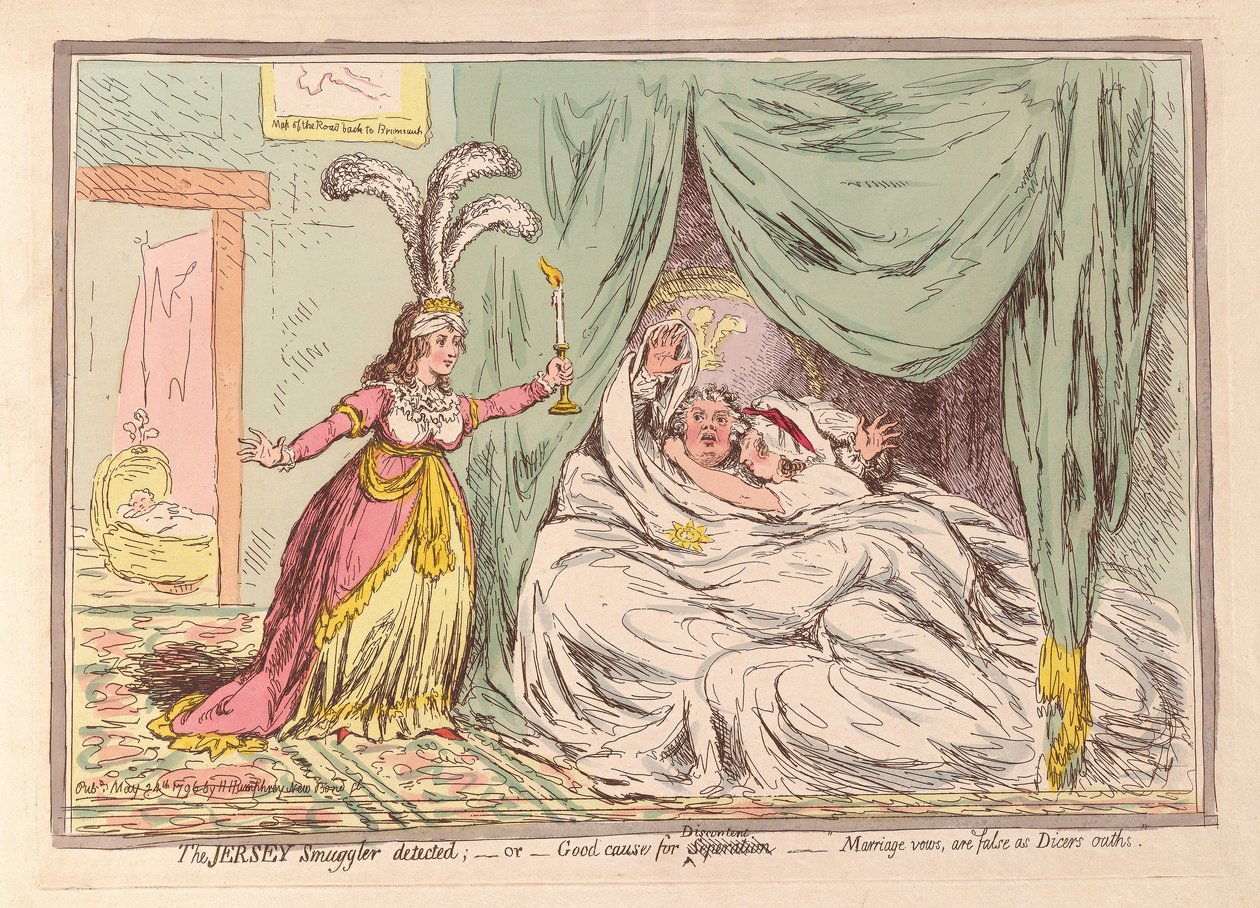 The Jersey Smuggler detected, or Good cause for Separation, Marriage Vows are False as Dicers oaths, pub. 1796 by James Gillray