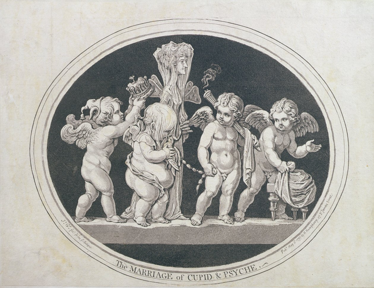 The Marriage of Cupid and Psyche, Published by Hannah Humphrey in 1797 by James Gillray