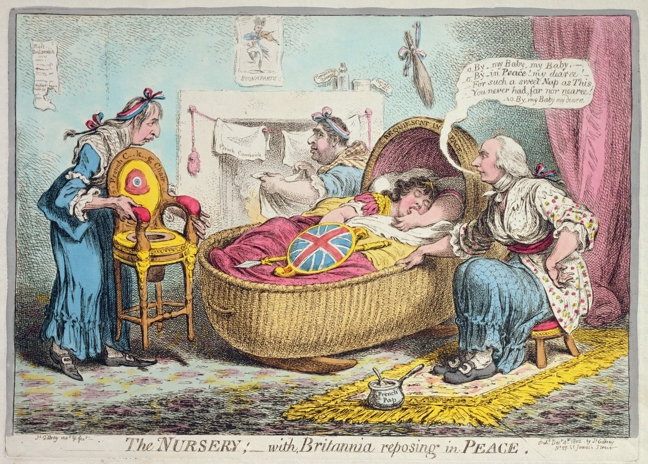 The Nursery! with Britannia reposing in Peace, published by Hannah Humphrey by James Gillray